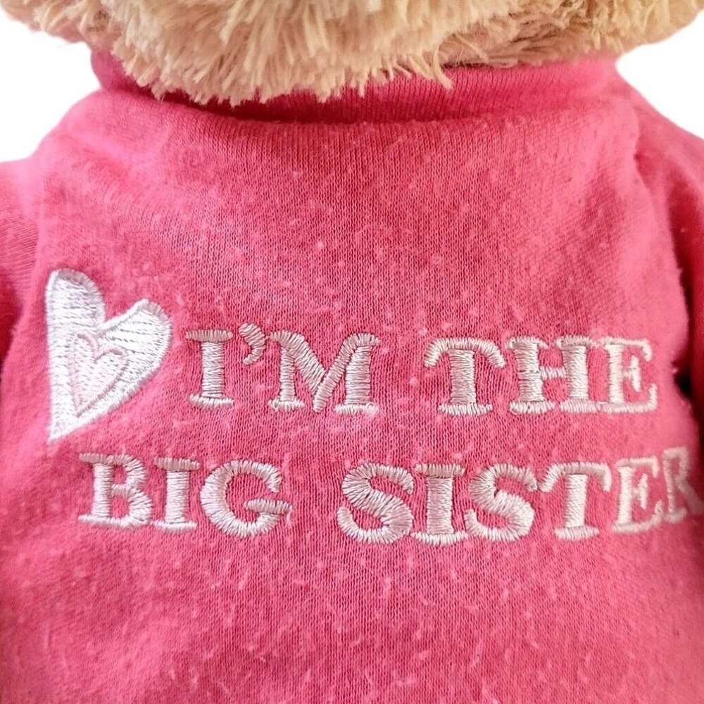 GUND Big Sister Bear 12" Pink T-shirt Tan Fur New Baby Plush Stuffed Animal - Picture 2 of 8